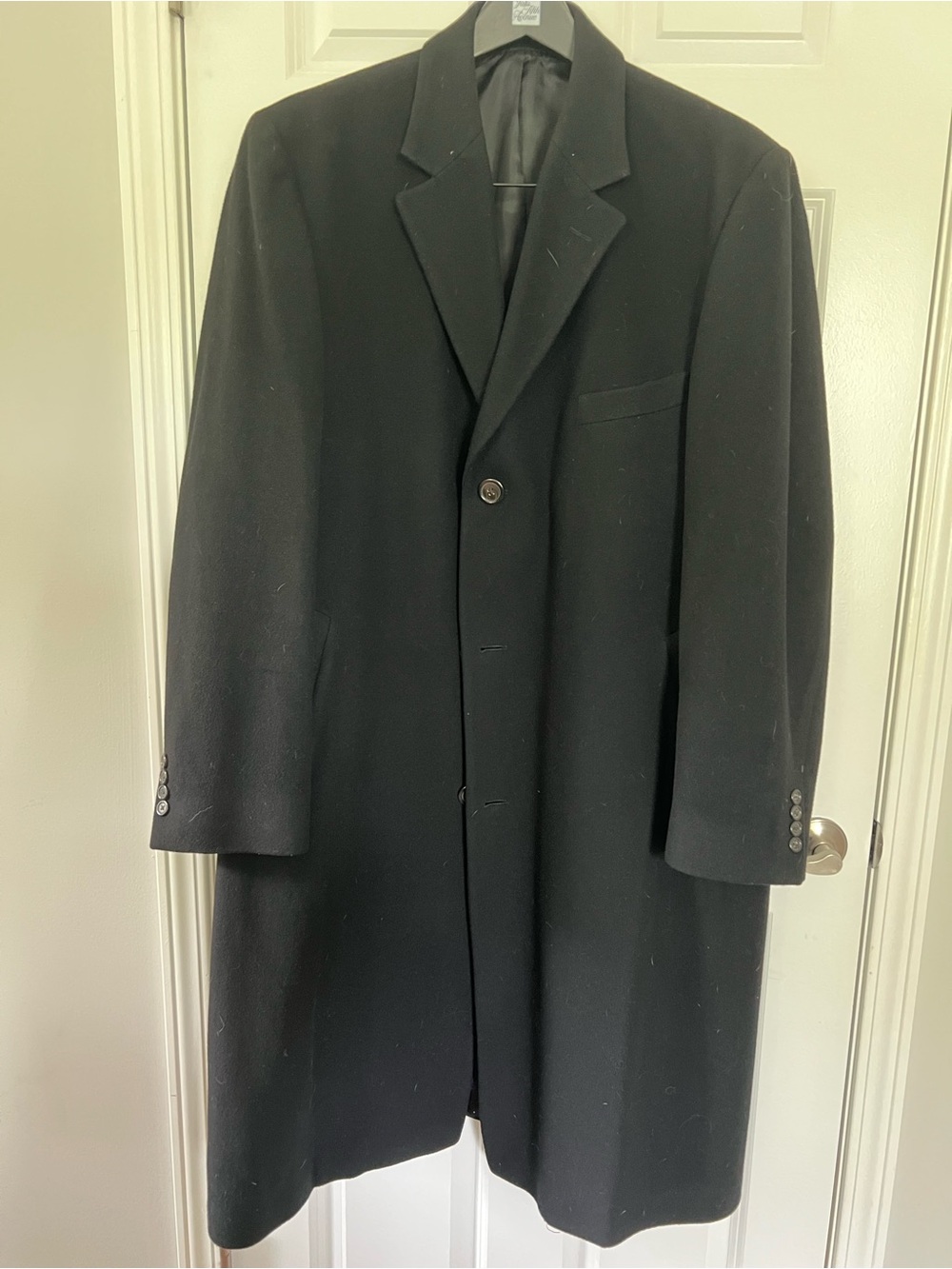 Lauren Ralph Lauren Men’s 100% Cashmere Black Overcoat - Size 44L (worn once)
